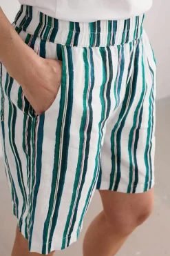 Aviso Printed Linen Shorts