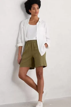 Aviso Wide Leg Linen Shorts