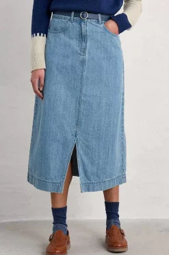 Bowline Denim Midi Skirt