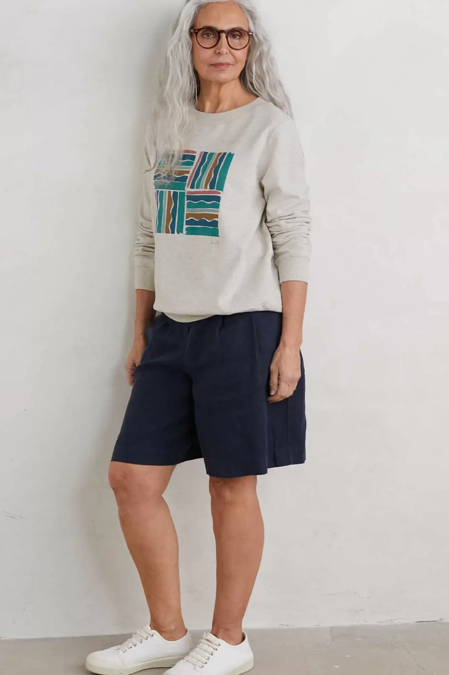 Bright Wave Printed Organic Cotton Sweatshirt