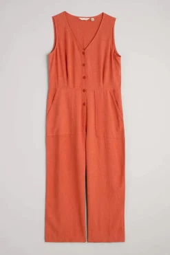 Carthew V Neck Linen Blend Jumpsuit