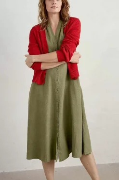 Carved Wood Midi Dress