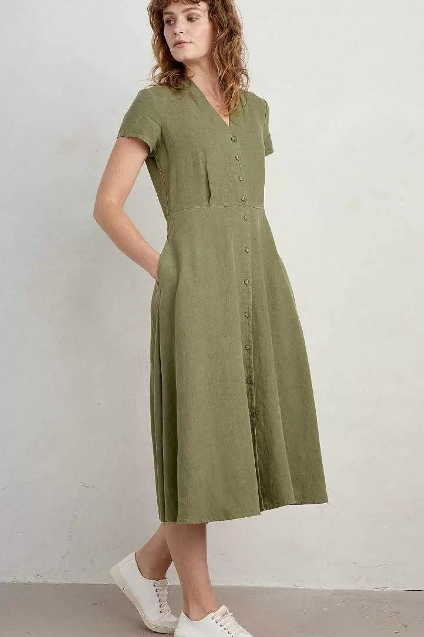 Carved Wood Midi Dress