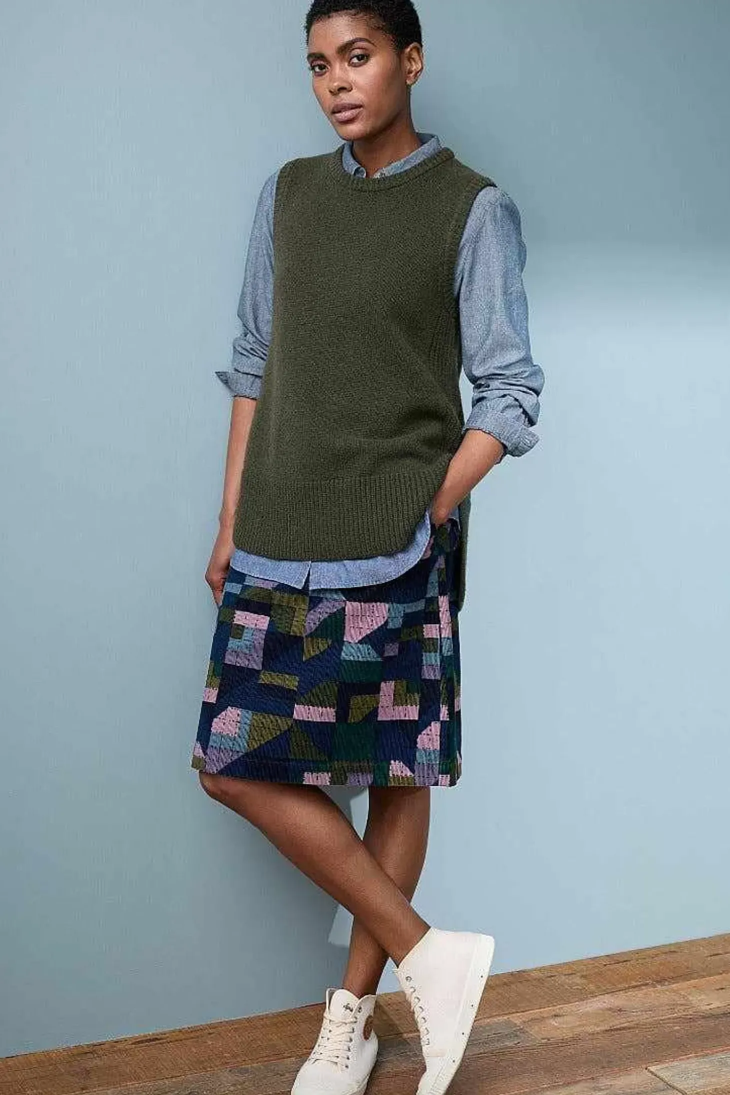 Ferry Crossing Needlecord Skirt