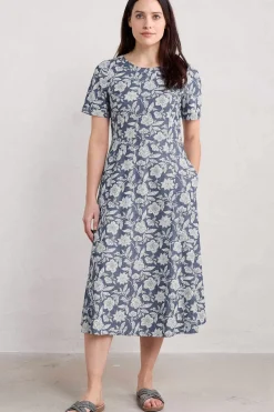 Fox Path Printed Chambray Dress