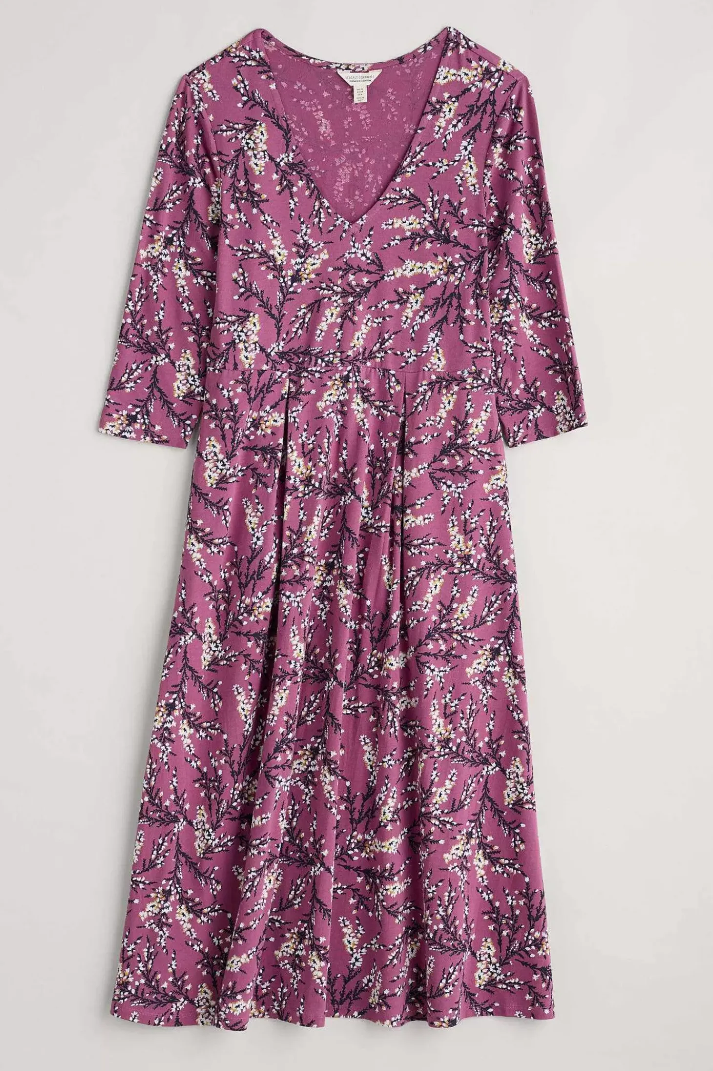 Helena V-Neck Jersey Midi Dress (Gots)