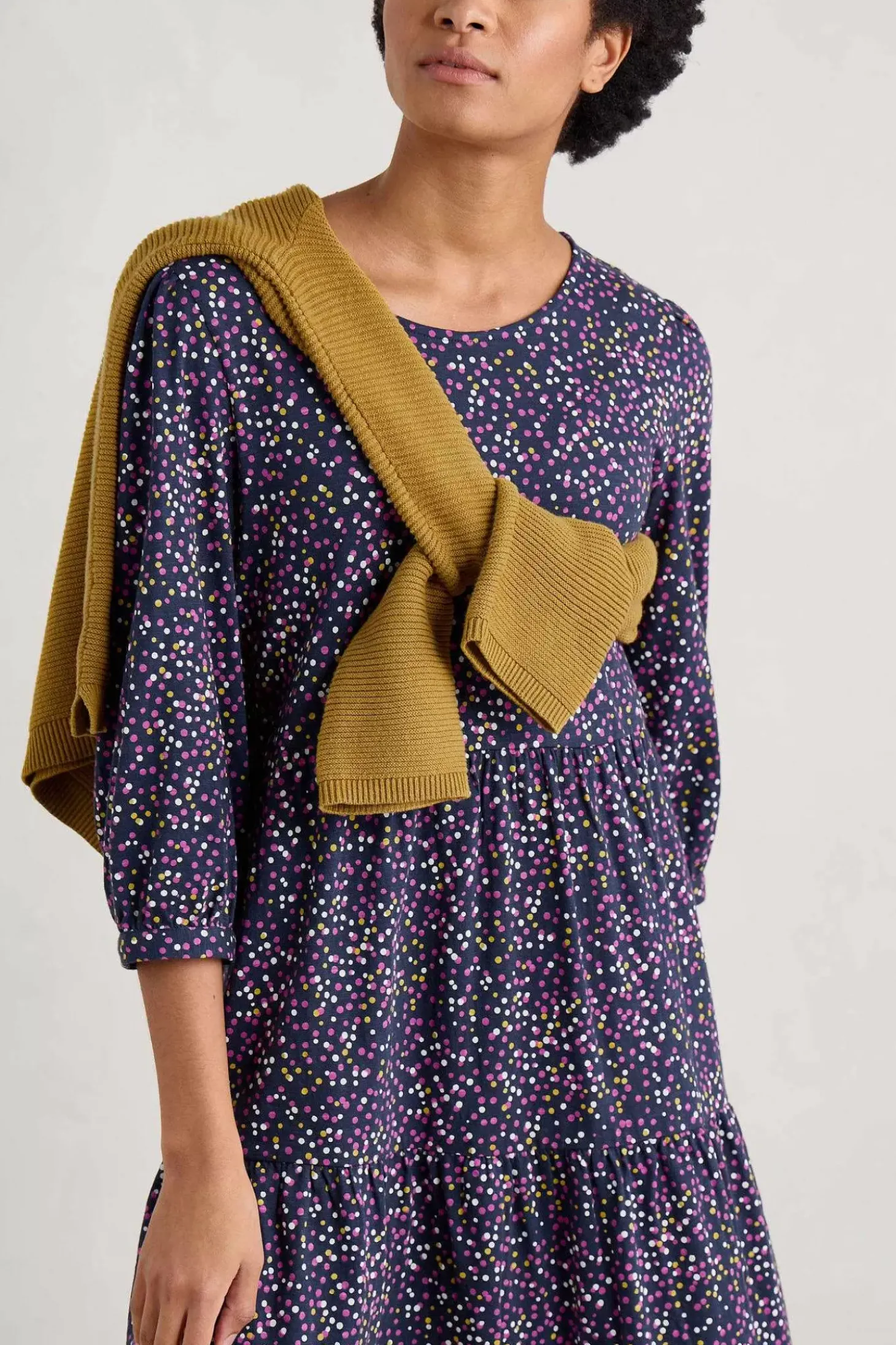 Heron Dip Tiered Jersey Dress