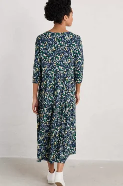 Line Strokes Tiered Jersey Dress (Gots)
