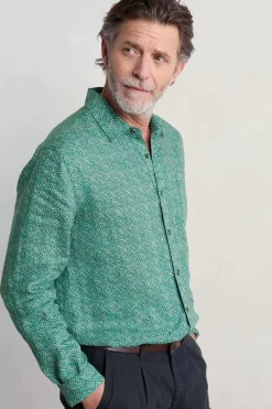 Men's Anthony Printed Linen Shirt