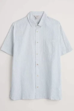 Men's Blue Heron Seersucker Short Sleeve Shirt