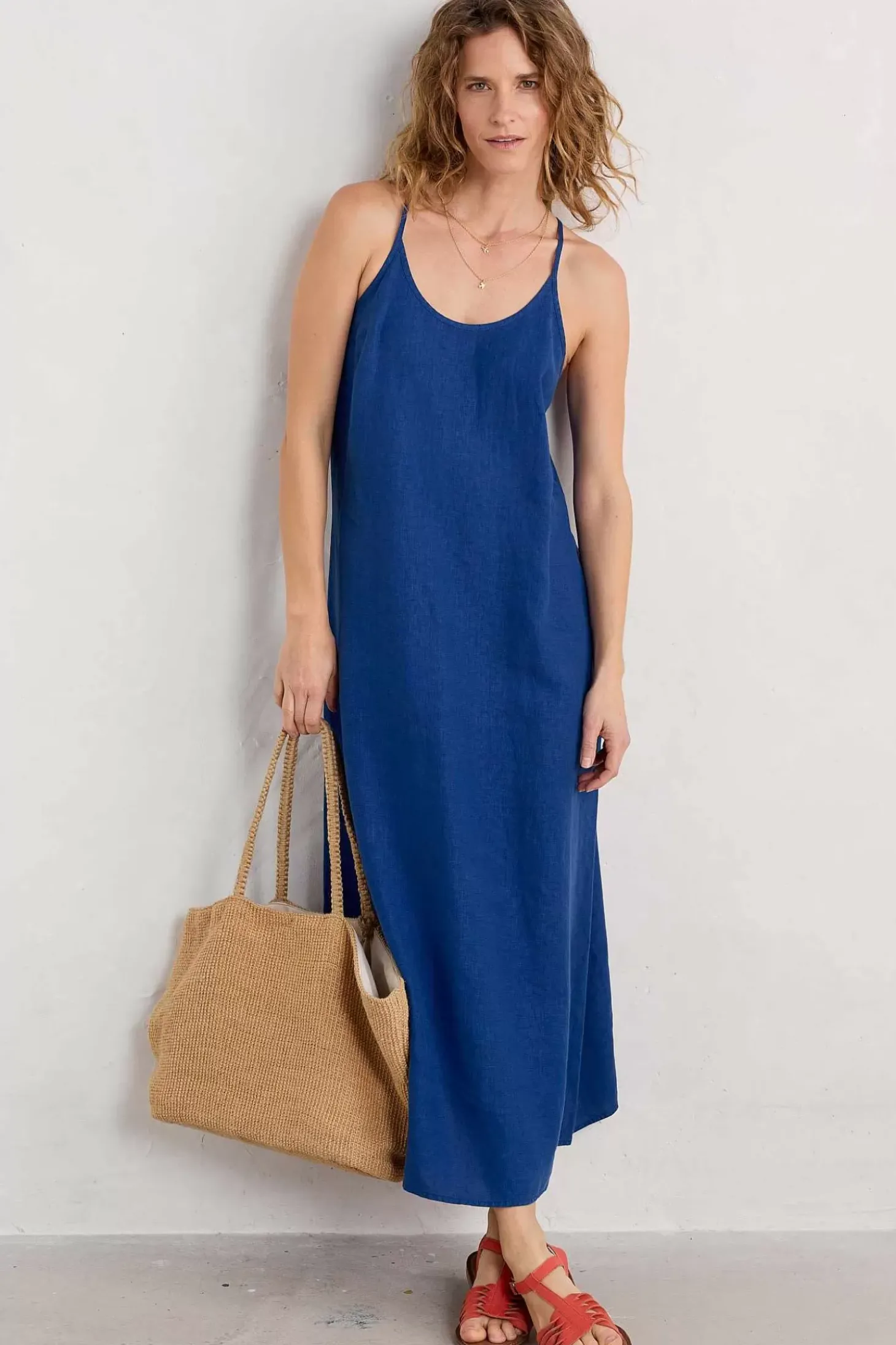 River Fowey Sleeveless Linen Dress