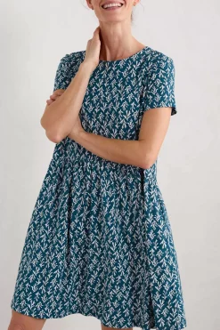 Sea Mirror Jersey Dress With Short Sleeves