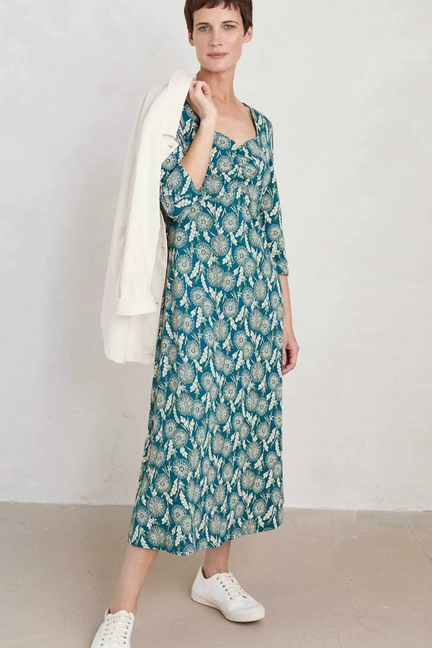 Secret Cove 3/4 Sleeve Midi Dress