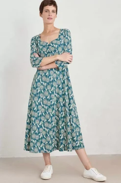 Secret Cove 3/4 Sleeve Midi Dress