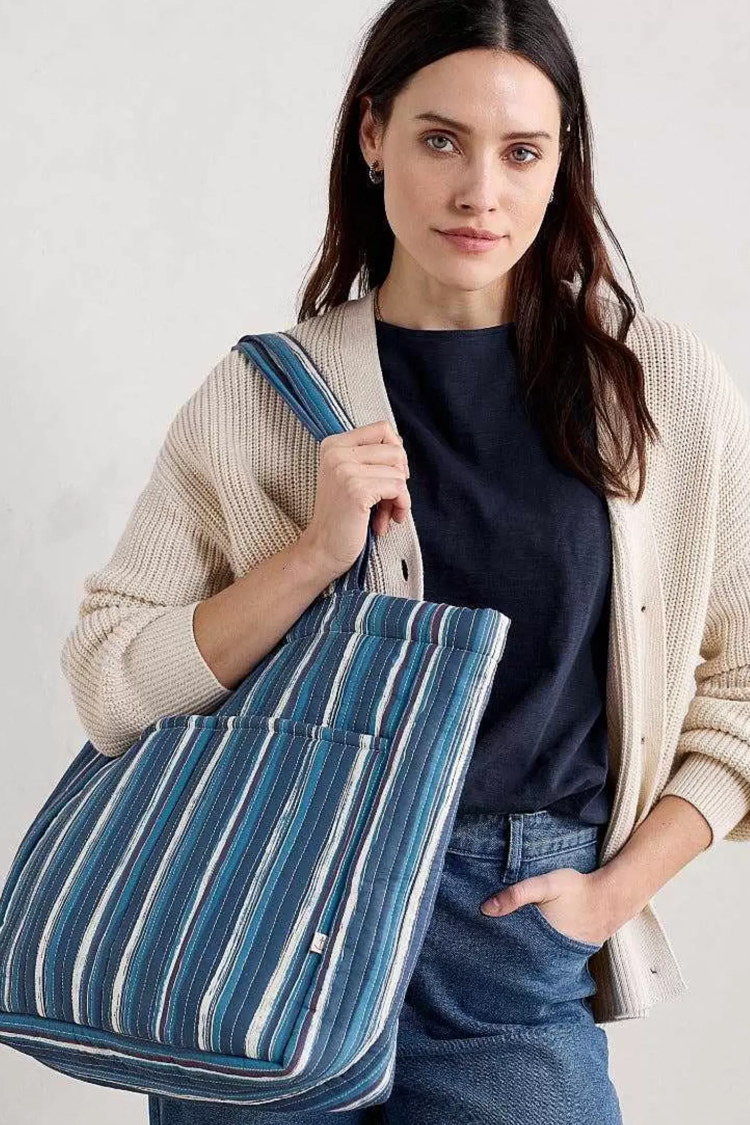 Singing Water Quilted Tote Bag