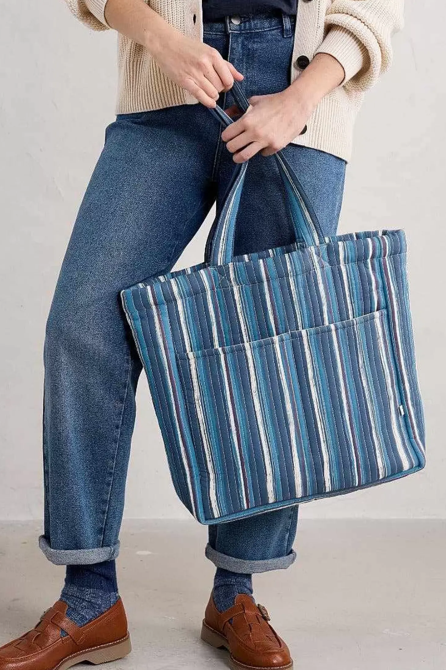 Singing Water Quilted Tote Bag