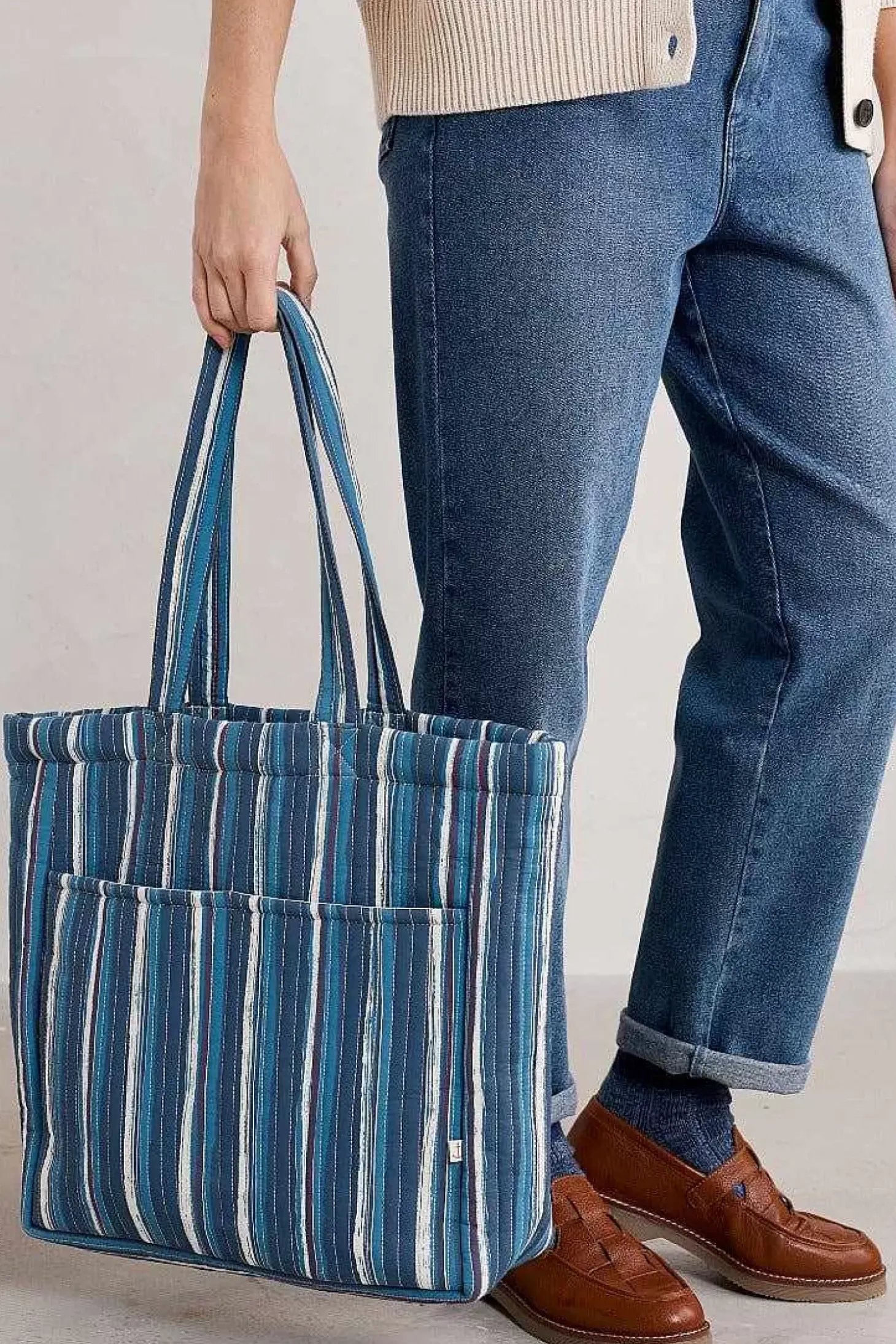 Singing Water Quilted Tote Bag