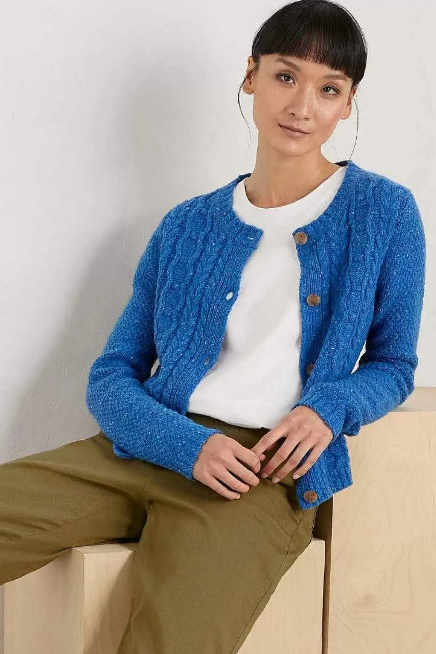 Tressa Merino Blend Cable Knit Cardigan