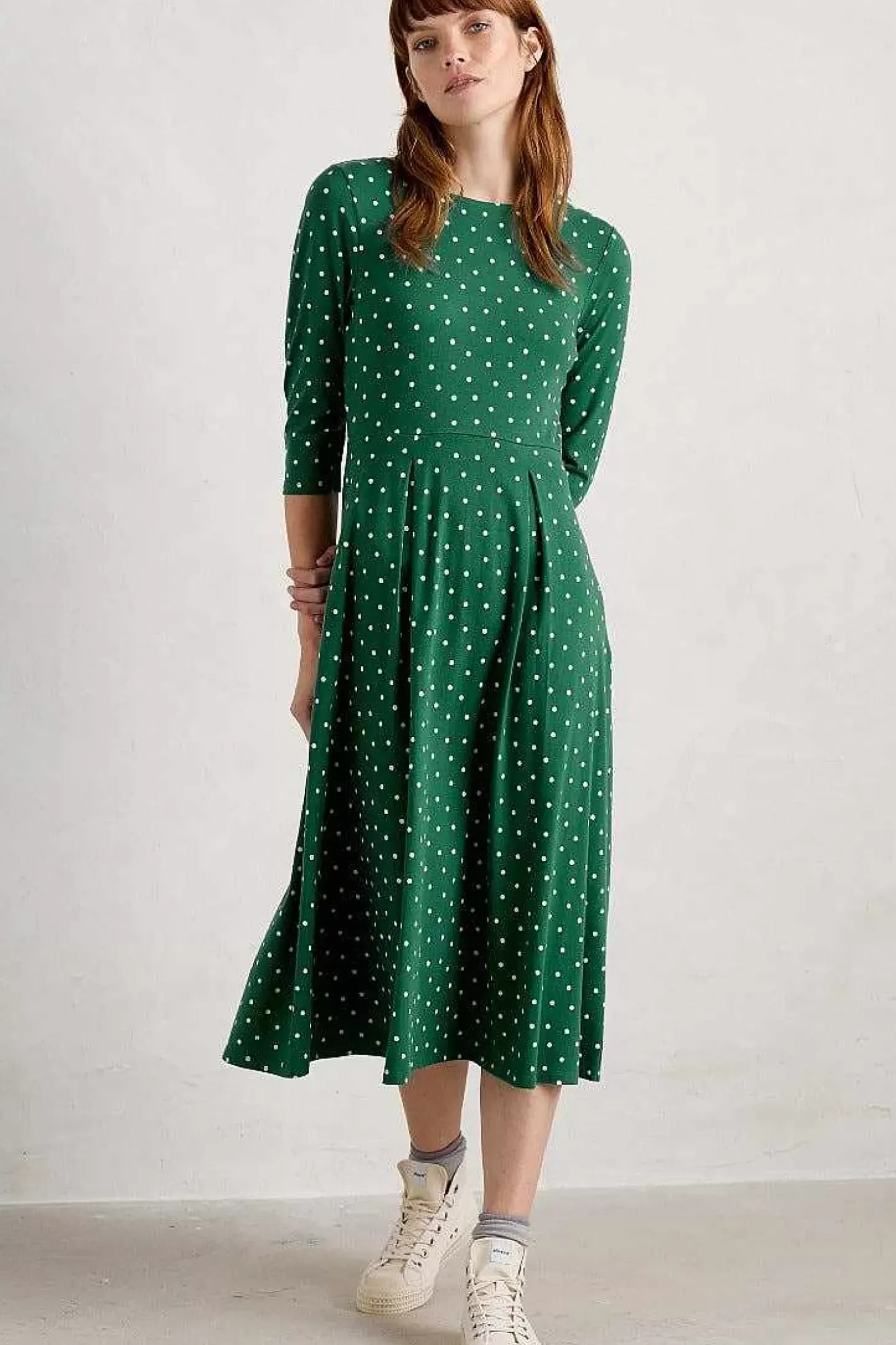Wild Bouquet 3/4 Sleeve Midi Dress
