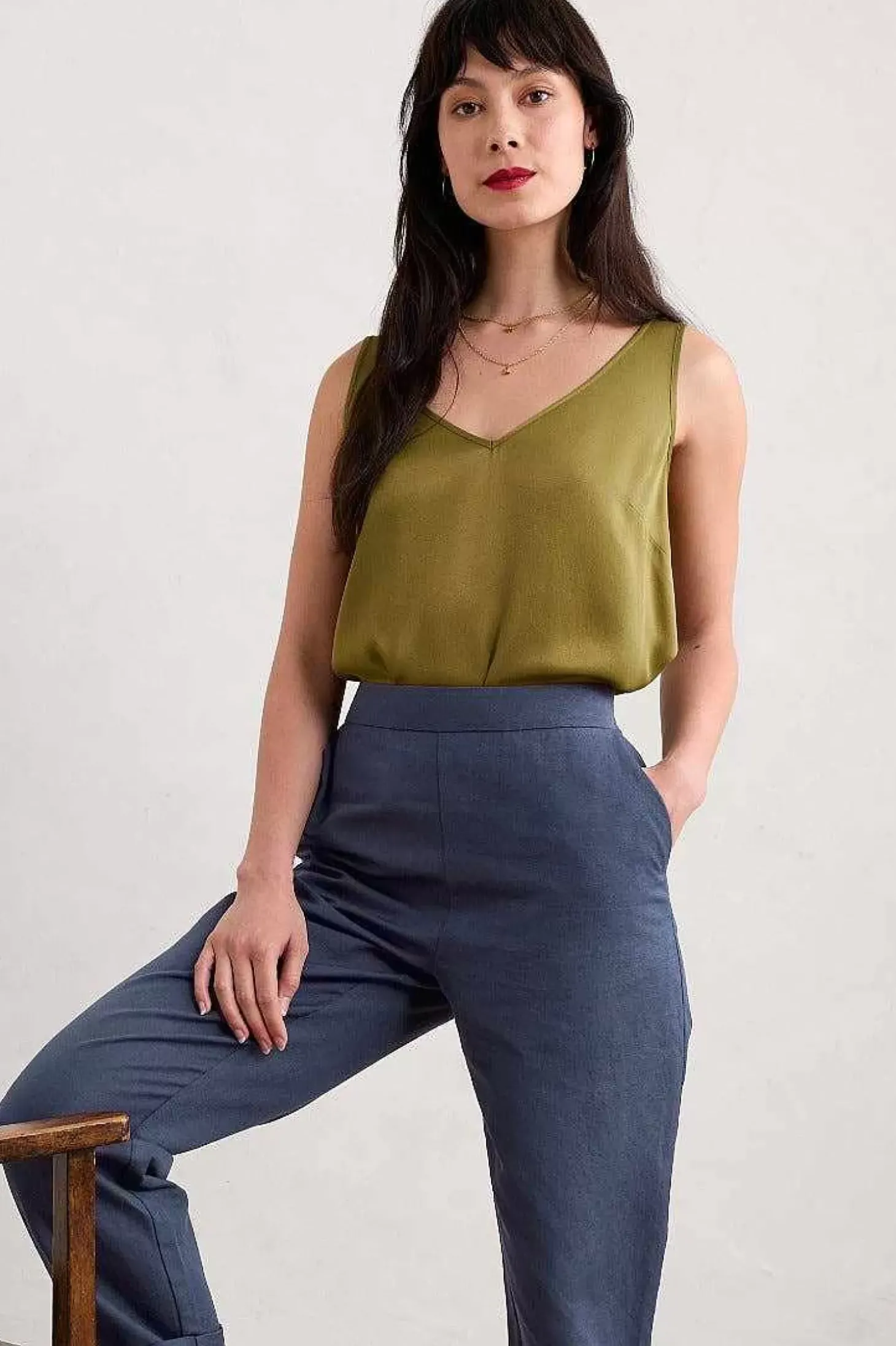 Wilder V-Neck Satin Vest
