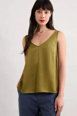 Wilder V-Neck Satin Vest
